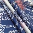 Black Flower Print On Korean Satin SS22L KSPL23