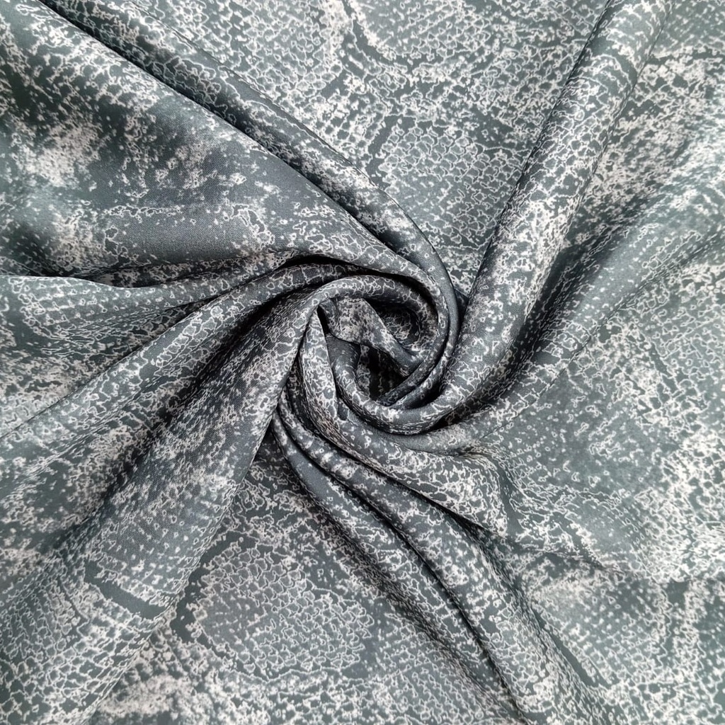 Black Snake Skin Print On Korean Satin SS22L KSPL50