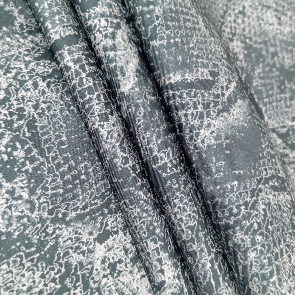 Black Snake Skin Print On Korean Satin SS22L KSPL50