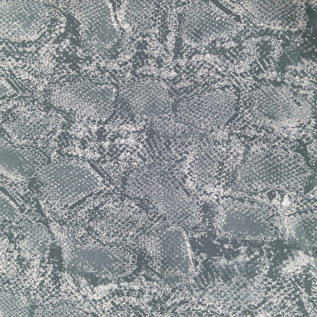 Black Snake Skin Print On Korean Satin SS22L KSPL50