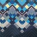 Multi Colour Chevron Print On Korean Satin SS22L-KSPL17