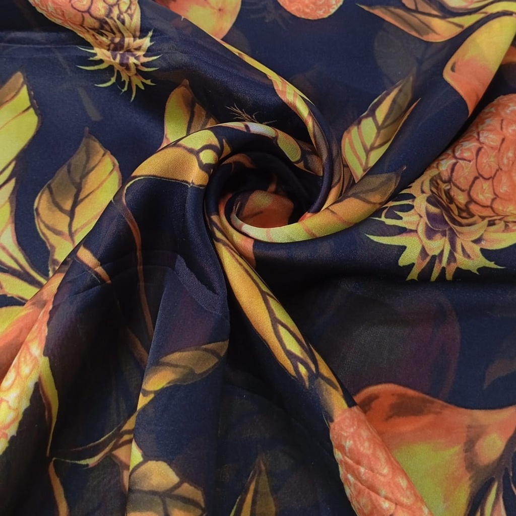 Pineapple Print On Korean Satin S23 KSPS88