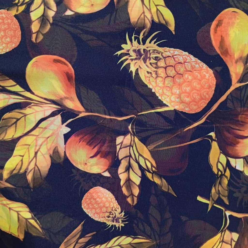 Pineapple Print On Korean Satin S23 KSPS88