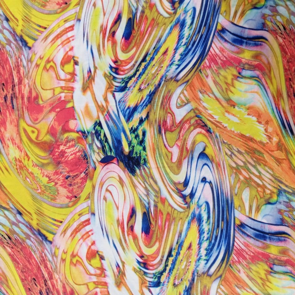 Abstract Art Print On Habutai Satin S24 HSPS69