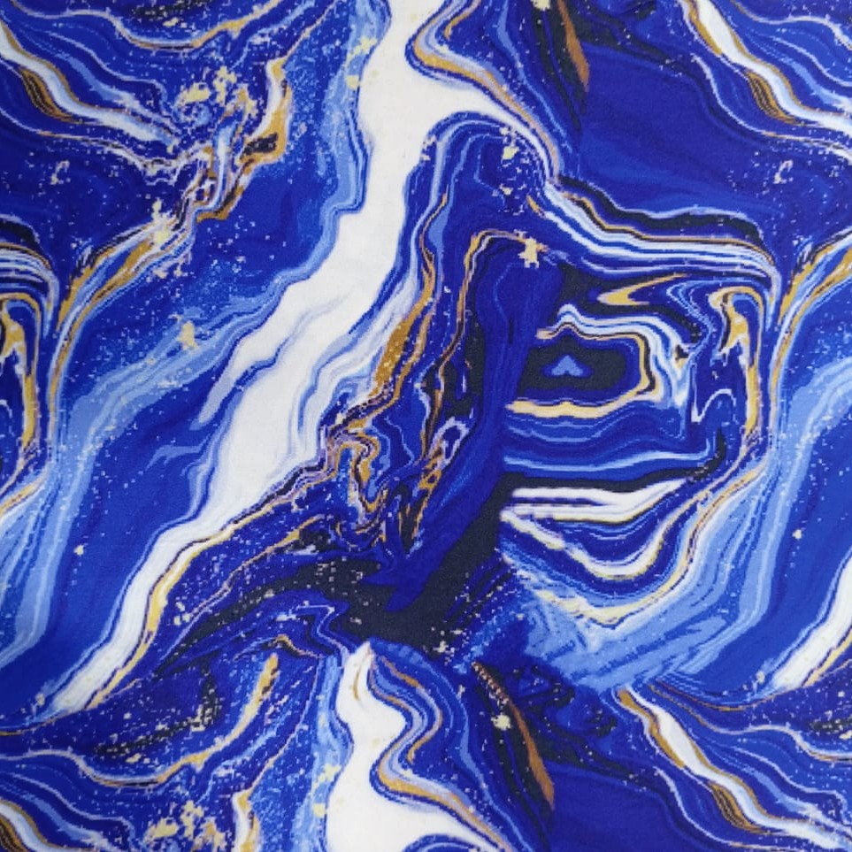Thunder Marble Print On Korean Satin SS22A KSPA05
