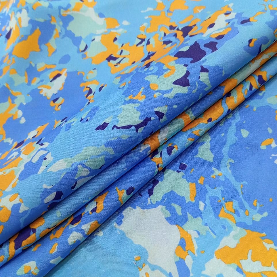 Brush Artwork Print On Korean Satin SS22N KSPB63