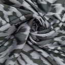 Grey & White Leopard Print On Korean Satin SS22N KSPB36