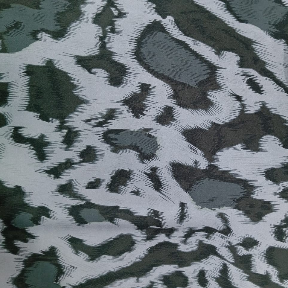 Grey & White Leopard Print On Korean Satin SS22N KSPB36