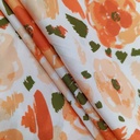 Red Flower White Base Print On Korean Satin SS22N KSPB50
