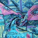 Bohemian Pink Print On Korean Satin S23 KSPS28