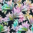 Lily Flower Print On Korean Satin SS22L KSPL29