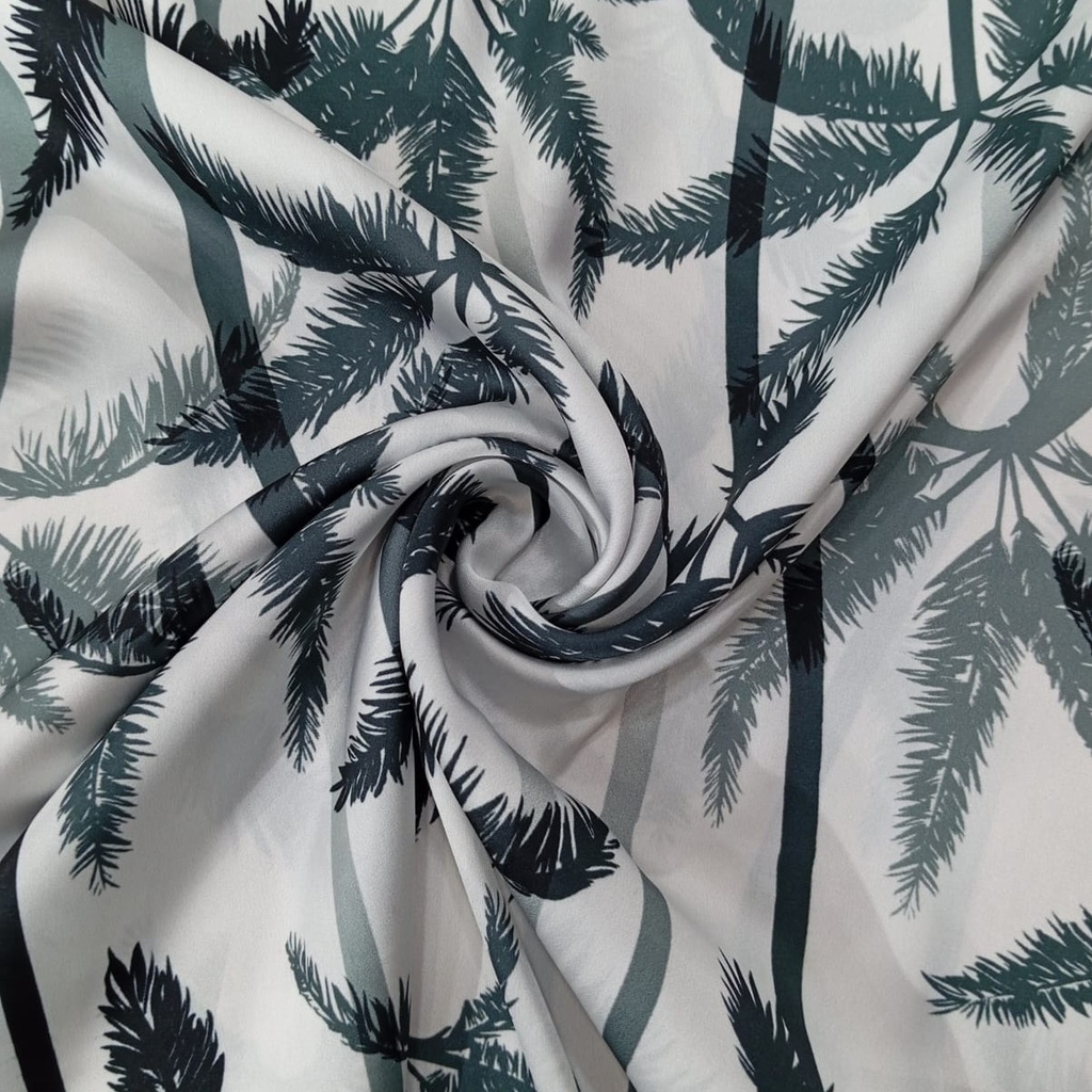 Palm Tree Print On Korean Satin SS22L-KSPL41