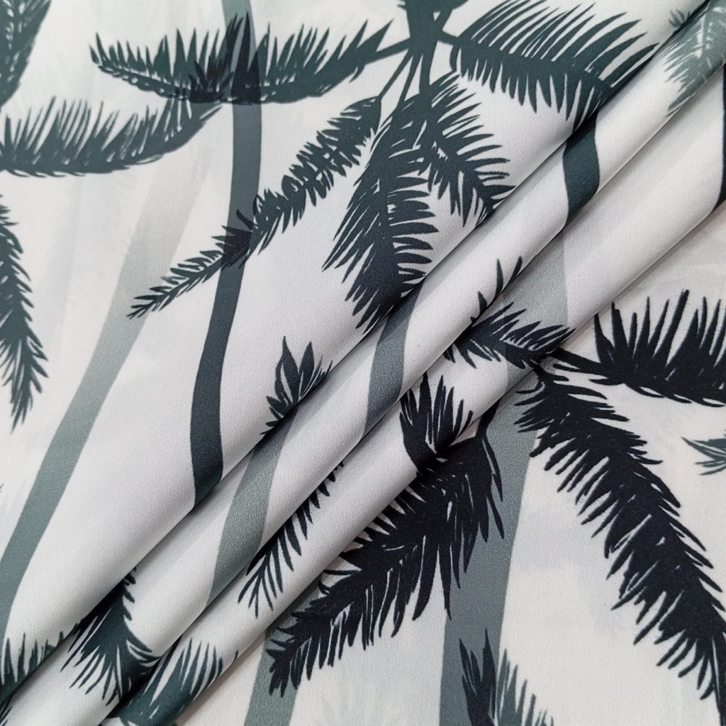 Palm Tree Print On Korean Satin SS22L-KSPL41
