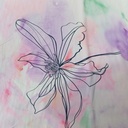 Sea Flower Print On Korean Satin SS22A-KSPA59