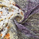 White Base Border Floral Print On Habutai Satin S24 HSPS78