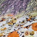 White Base Border Floral Print On Habutai Satin S24 HSPS78