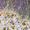 White Base Border Floral Print On Habutai Satin S24 HSPS78