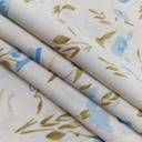 Floral White Base Print On Korean Satin S24 KSPS109