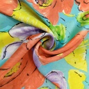 Ocean Base Floral Print On Korean Satin S23 KSPS79
