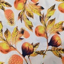 White Base Pineapple Print On Korean Satin S24 KSPS125