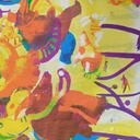 Yellow Popat Print On Habutai Satin S24 HSPS06