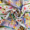 White Window Floral Print On Korean Satin (SS24) KSPS64