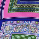 Blue & Green Pink Panel Print On korean Satin (SS24) KSPS84