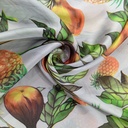 Grey Base Pineapple Print On Korean Satin S24 KSPS101
