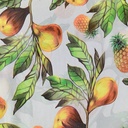 Grey Base Pineapple Print On Korean Satin S24 KSPS101