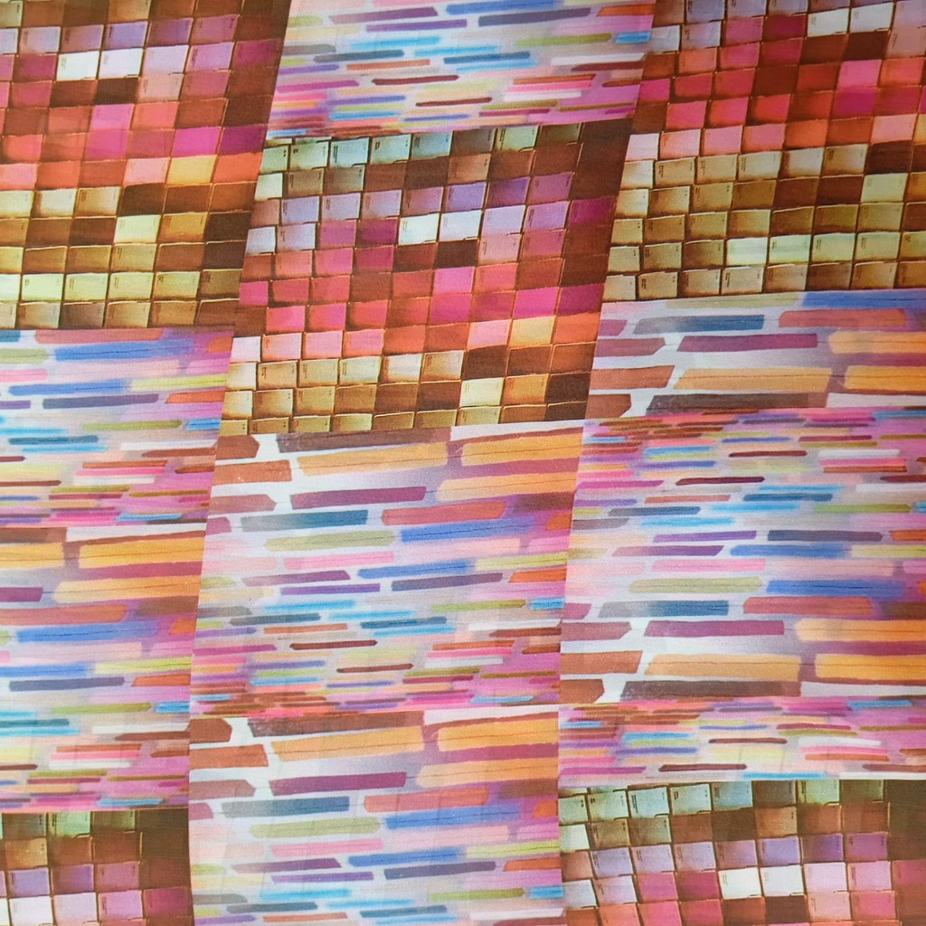 Abstract Club Print On Habutai Satin S24 HSPS03