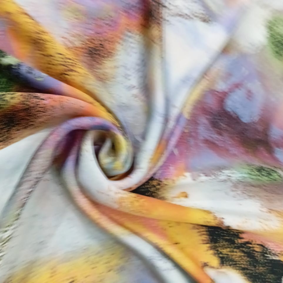 Abstract Print On Habutai Satin S24 HSPS14