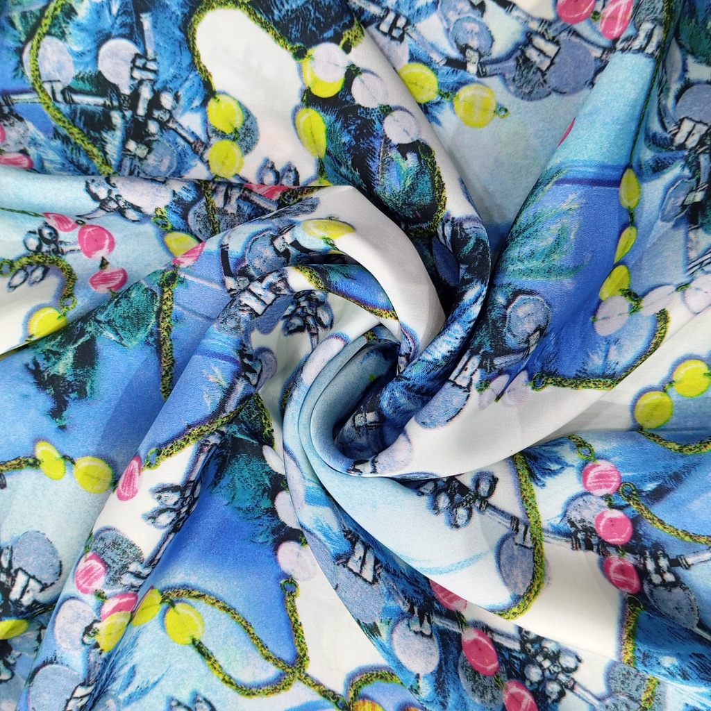Modern Art Work Print On Habutai Satin S24 HSPS12