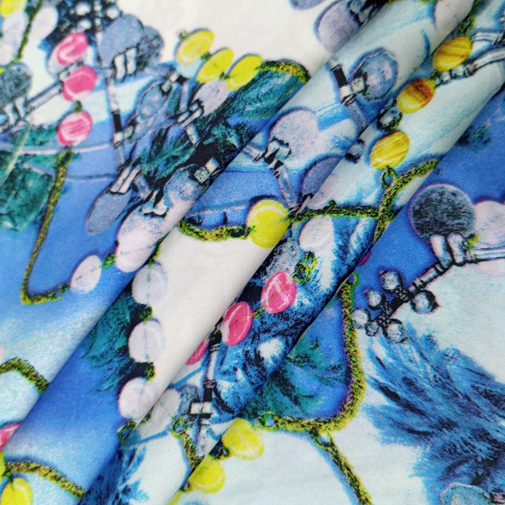 Modern Art Work Print On Habutai Satin S24 HSPS12