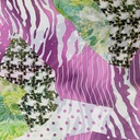 Purple Marble Print On Habutai Satin S24 HSPS13