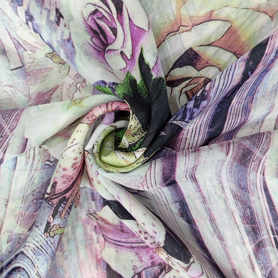 Rose & Lilly Print On Habutai Satin S24 HSPS30