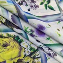 Window Flower Print On Habutai Satin S24 HSPS23