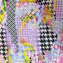 Black & Pink Marble Print On Korean Satin S23-KSPS16