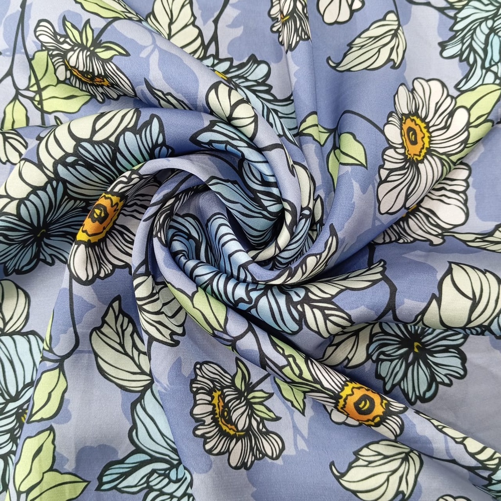 Floral Print On Korean Satin SS22N KSPB57