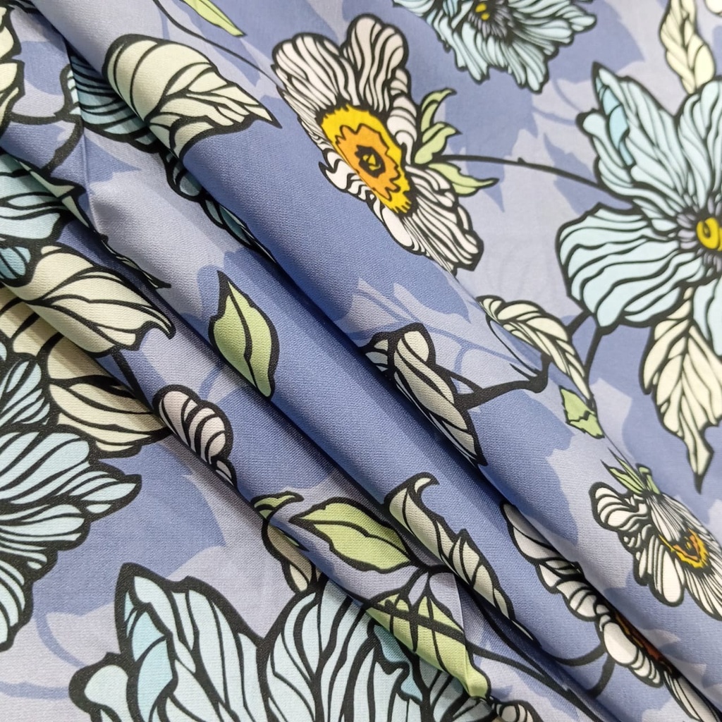 Floral Print On Korean Satin SS22N KSPB57