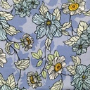 Floral Print On Korean Satin SS22N KSPB57