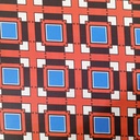 Red Box Geometrical Print On Korean Satin SS22N KSPB10