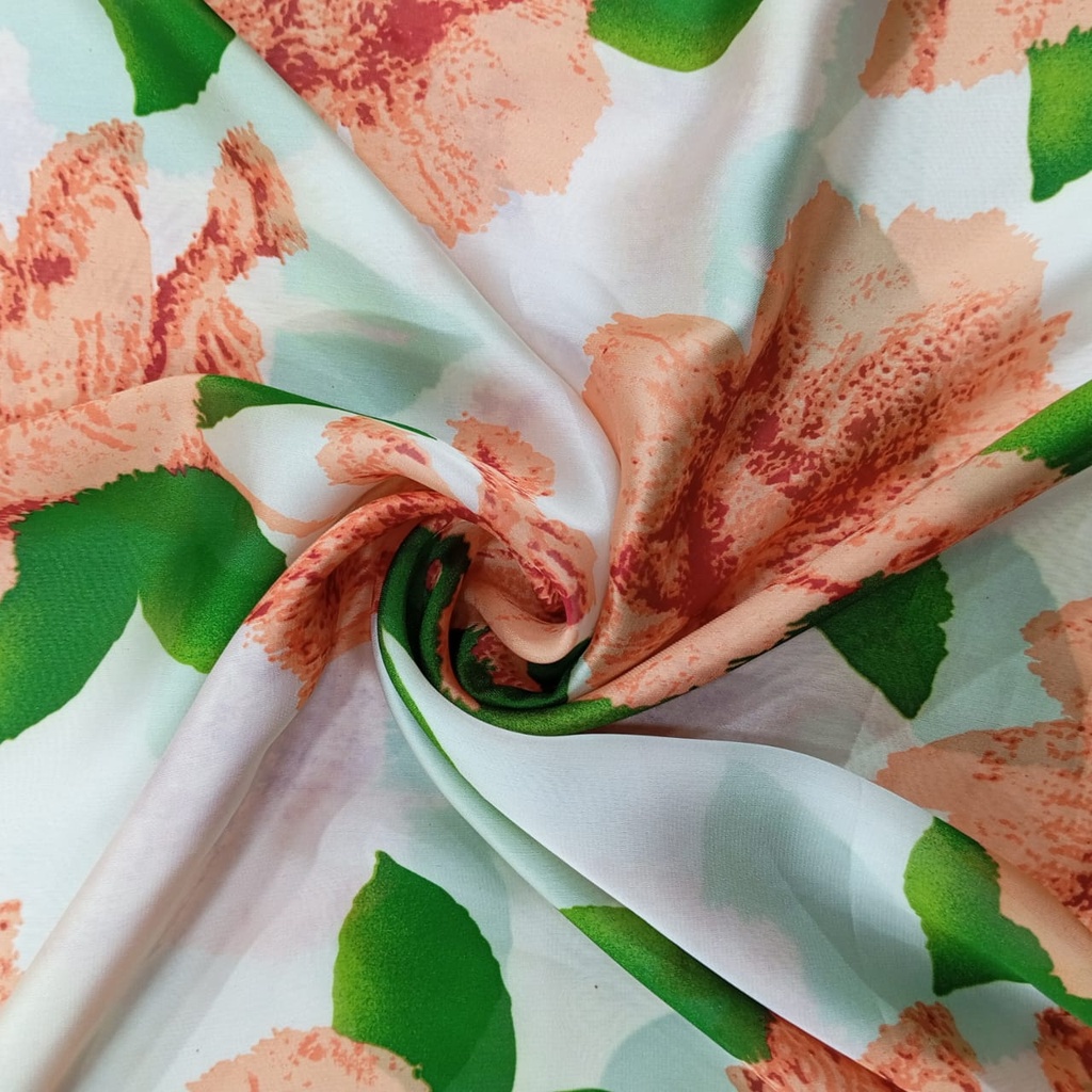 Hibcuss Flower Print On Habutai Satin S24 HSPS70