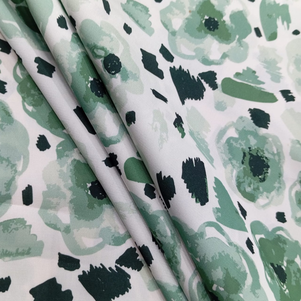 Vintage Floral Print On Korean Satin SS22N KSPB49