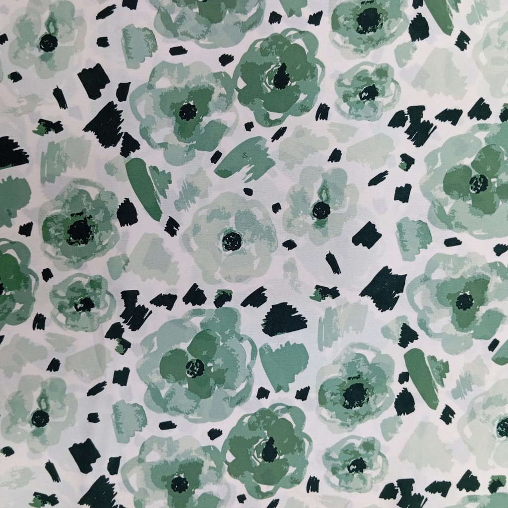 Vintage Floral Print On Korean Satin SS22N KSPB49