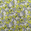 Yellow Flower Print On Korean Satin SS22N KSPB66