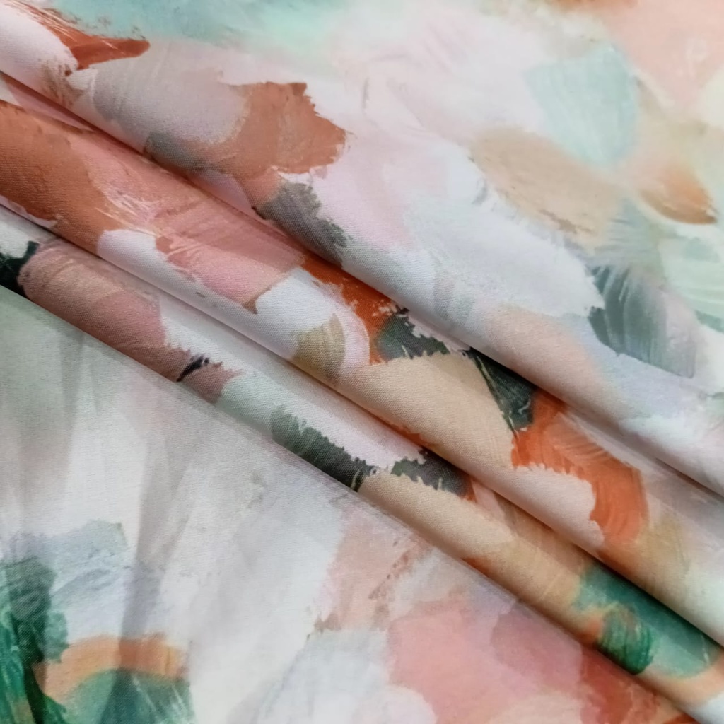 Brush Art Print On Korean Satin SS22L KSPL05