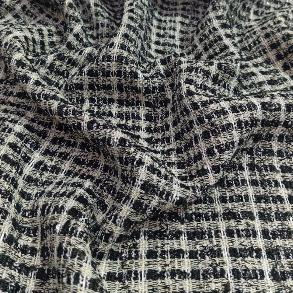 AGT-HNL-53 (Off White Black Lurex) Tweed