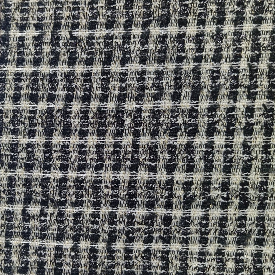 AGT-HNL-53 (Off White Black Lurex) Tweed