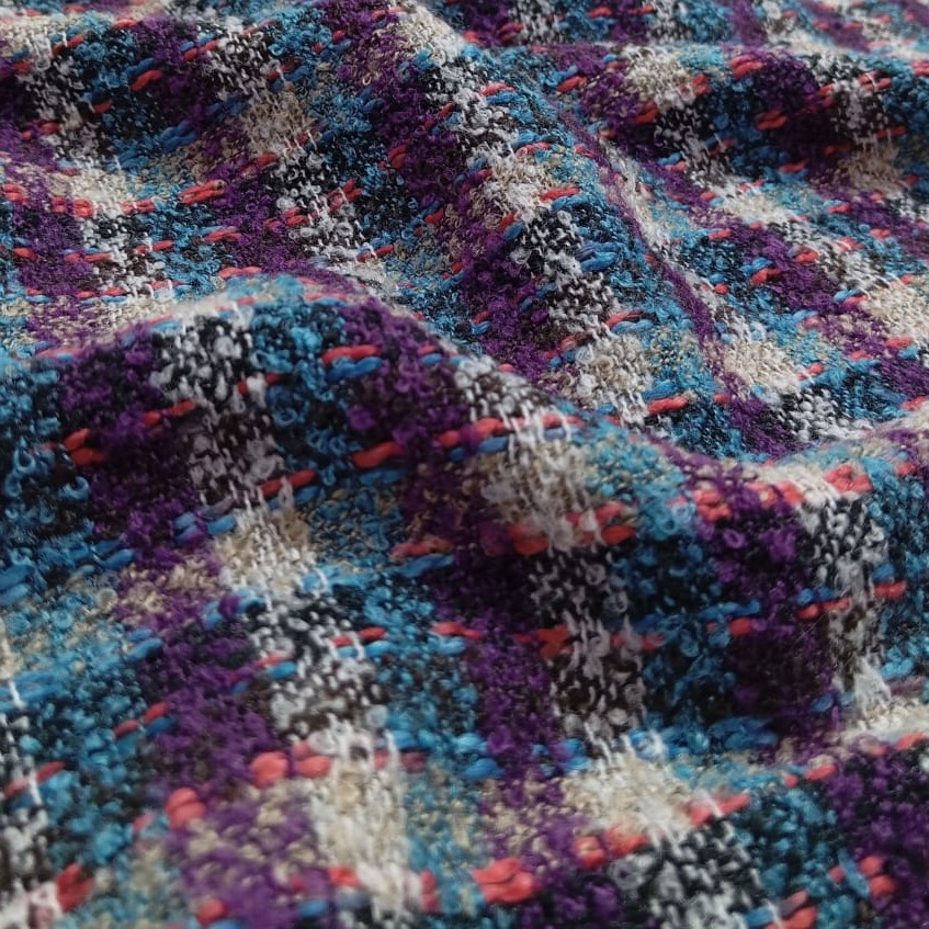 AGT-HNL-67 (Wine Blue Checks) Tweed
