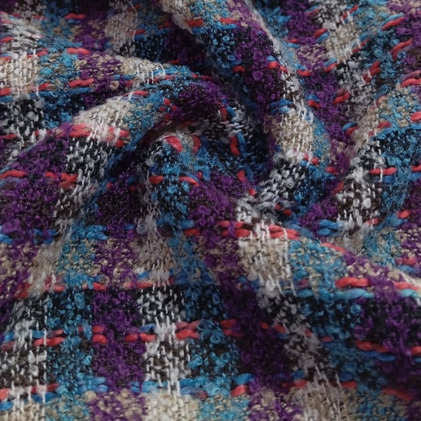 AGT-HNL-67 (Wine Blue Checks) Tweed